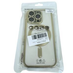 New iPhone 15 Pro Gold Jelly Case Screen Protector Waterproof Bag Phone Case